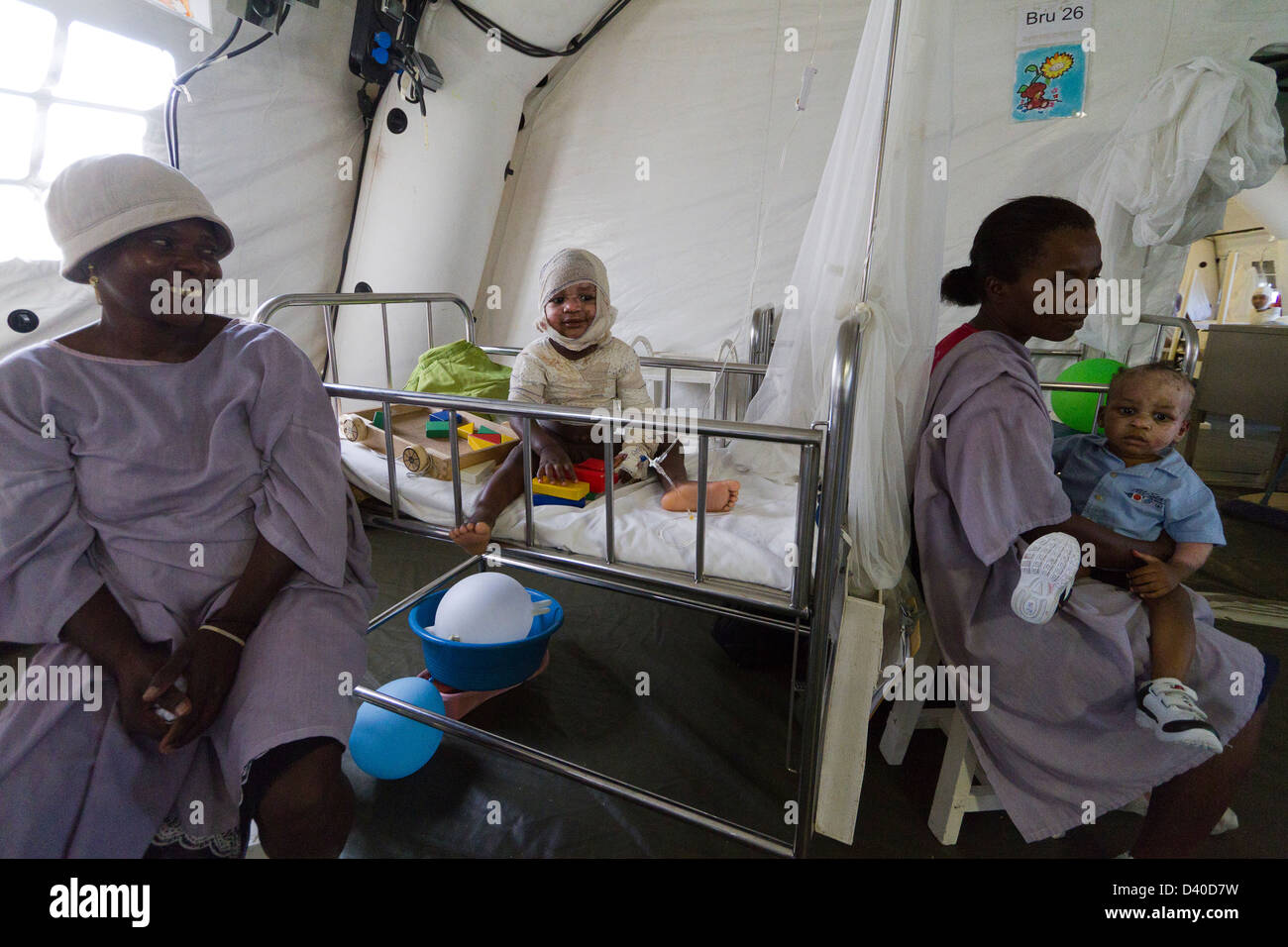 children in the burn unit in Drouillard Hospital ;MSF; PortauPrince