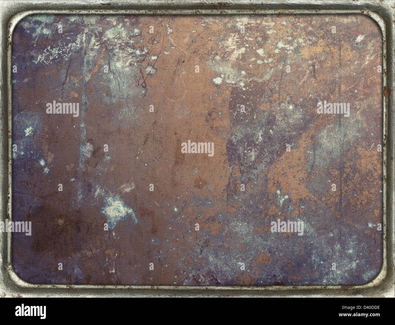 Copper plate texture in a frame. Old metal backgrounds, isolated Stock ...