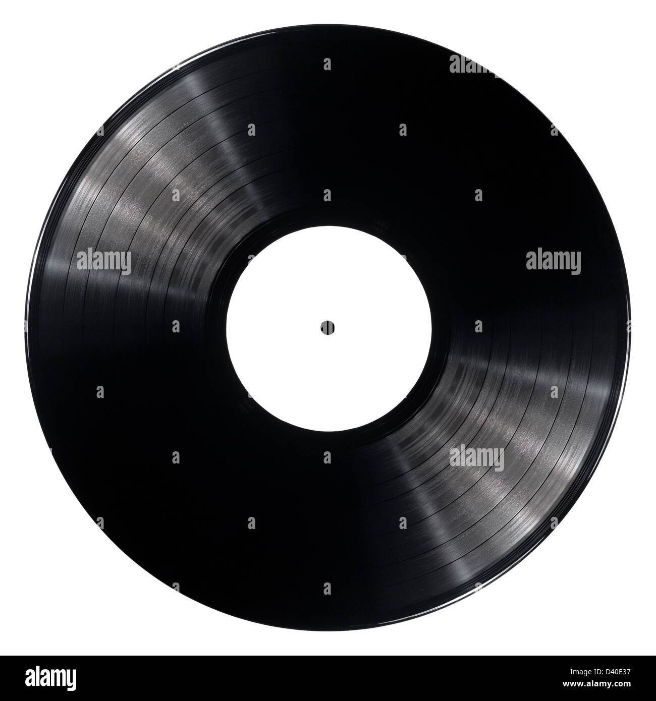 Black vinyl record isolated on white background Stock Photo