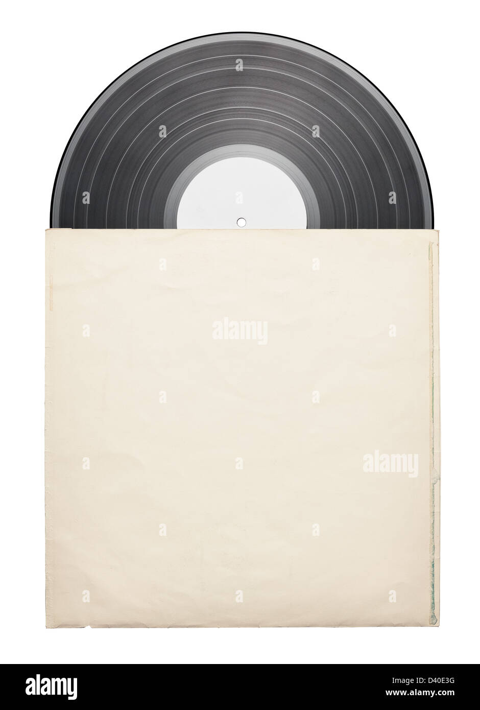 Old vinyl record in a paper case Stock Photo