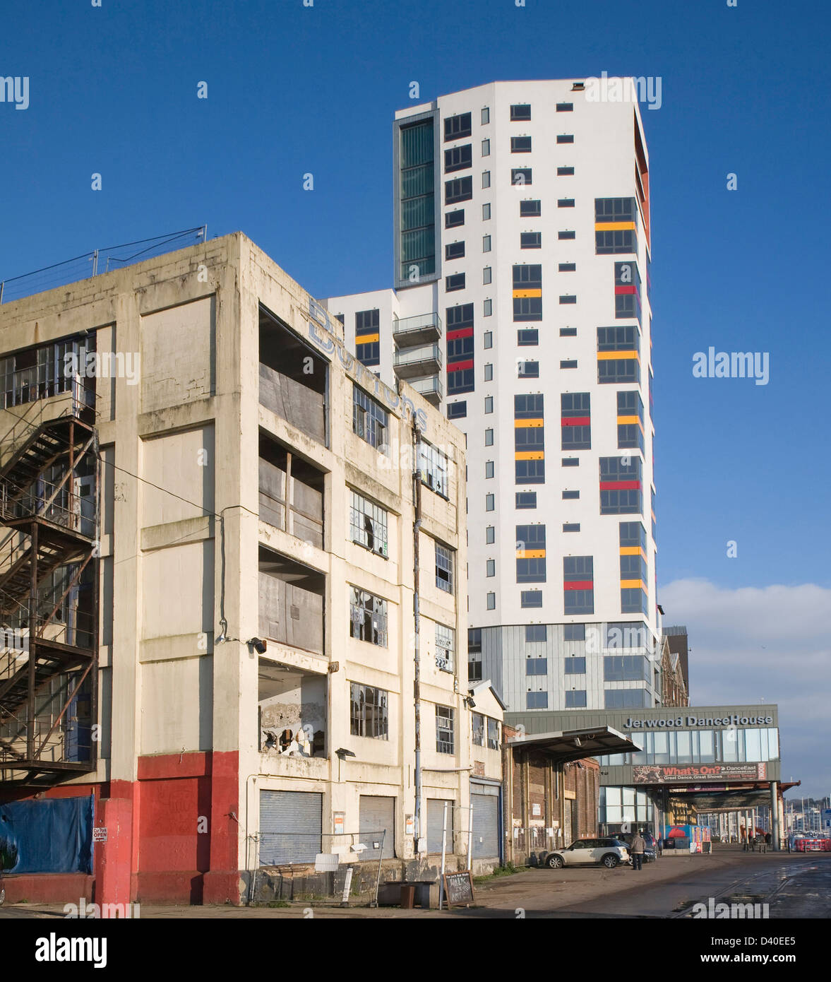 Regeneration of former industrial area of the Wet Dock, Ipswich, Suffolk, England Stock Photo