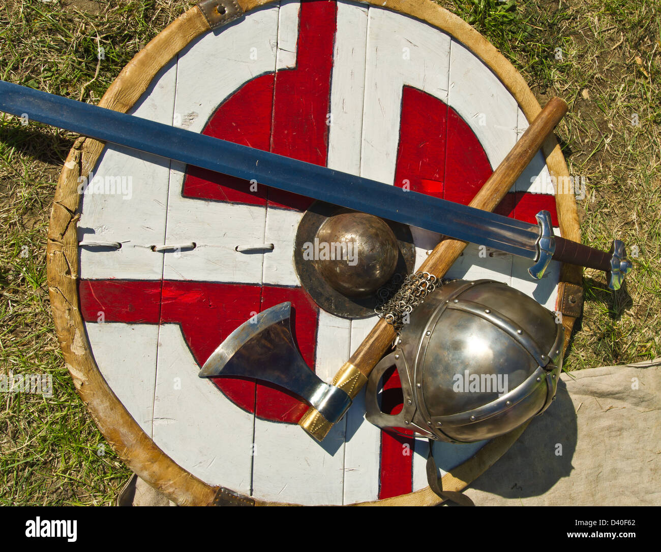 Armor and the old armor for combat Stock Photo