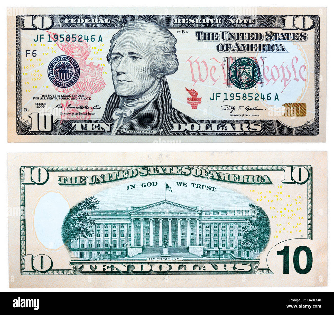 Dos billetes de 1 dólar Stock Photo