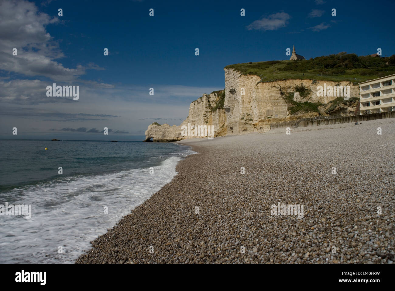 The beach and sea cliffs at Etretat in Normandy France Stock Photo - Alamy