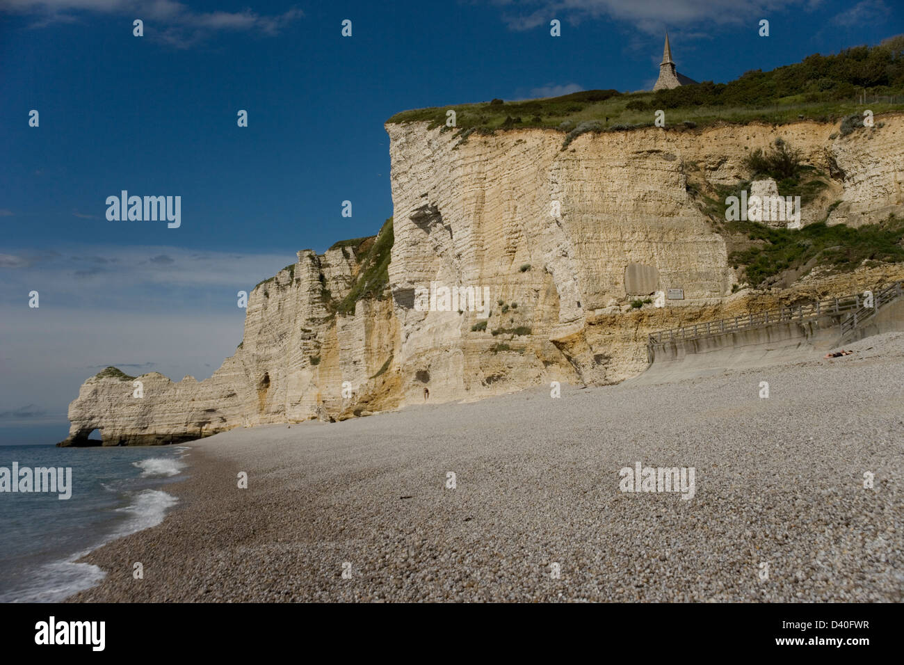 The beach and sea cliffs at Etretat in Normandy France Stock Photo - Alamy