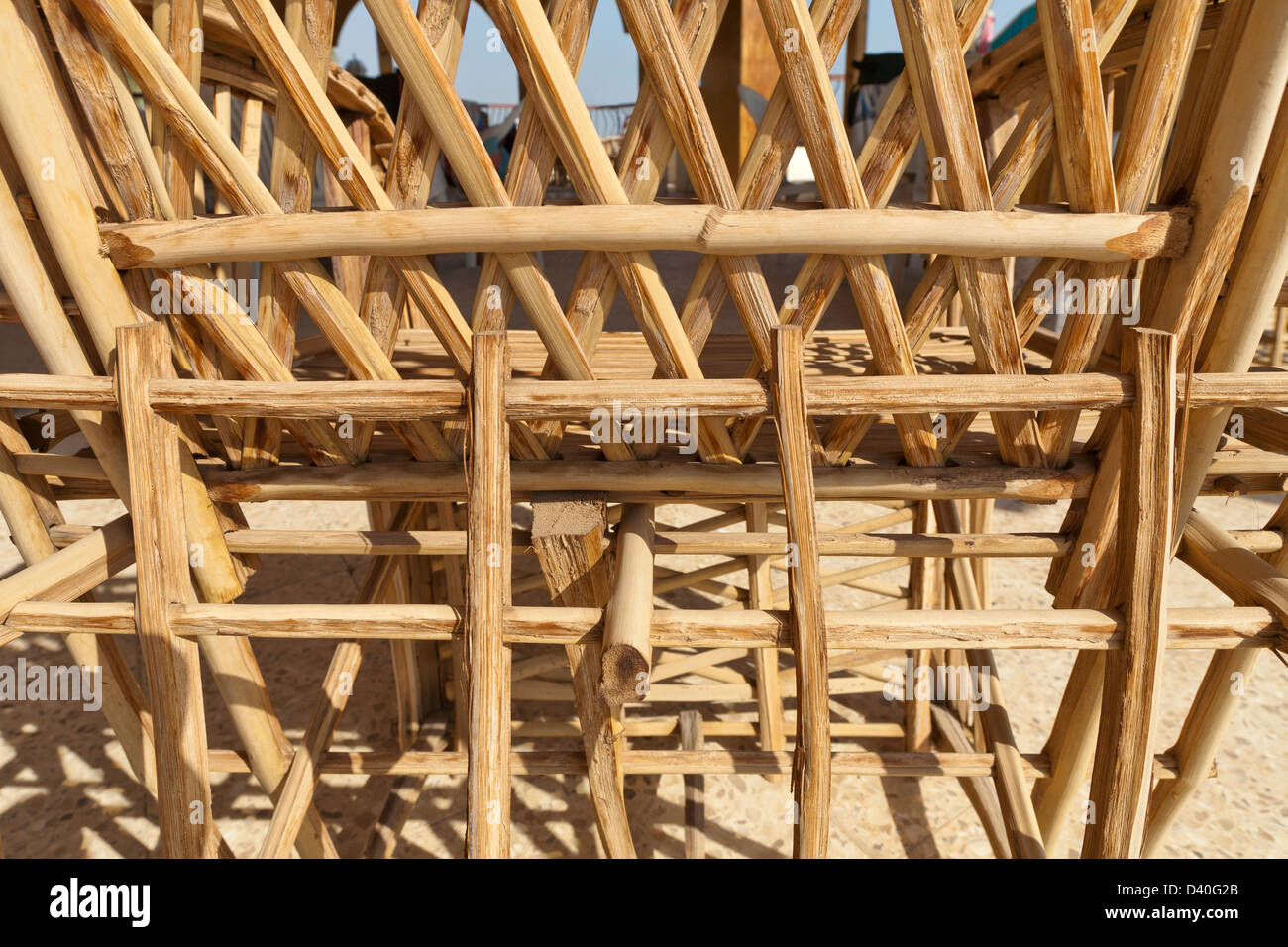 Cane type furniture made from palm fronds in Egypt Africa Stock Photo
