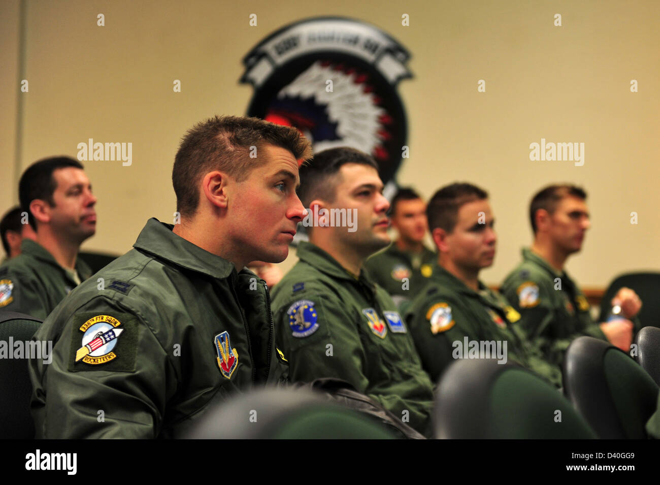 Fighter Pilots briefing Stock Photo Alamy