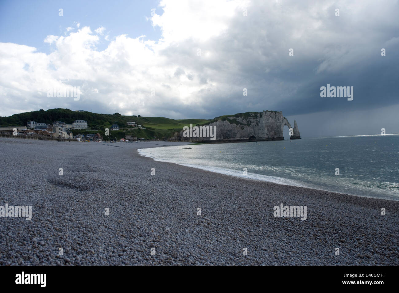 The beach and sea cliffs at Etretat in Normandy France Stock Photo - Alamy