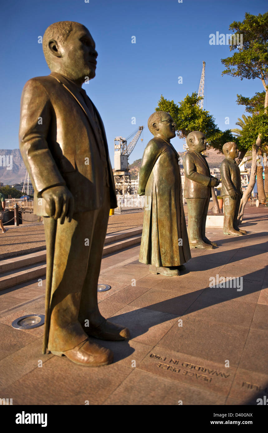 Monument to the South African Noble Peace Prize Winners in Cape Town Stock Photo