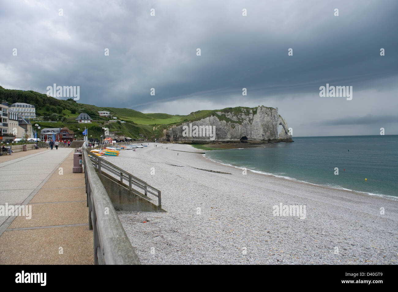 The beach and sea cliffs at Etretat in Normandy France Stock Photo - Alamy