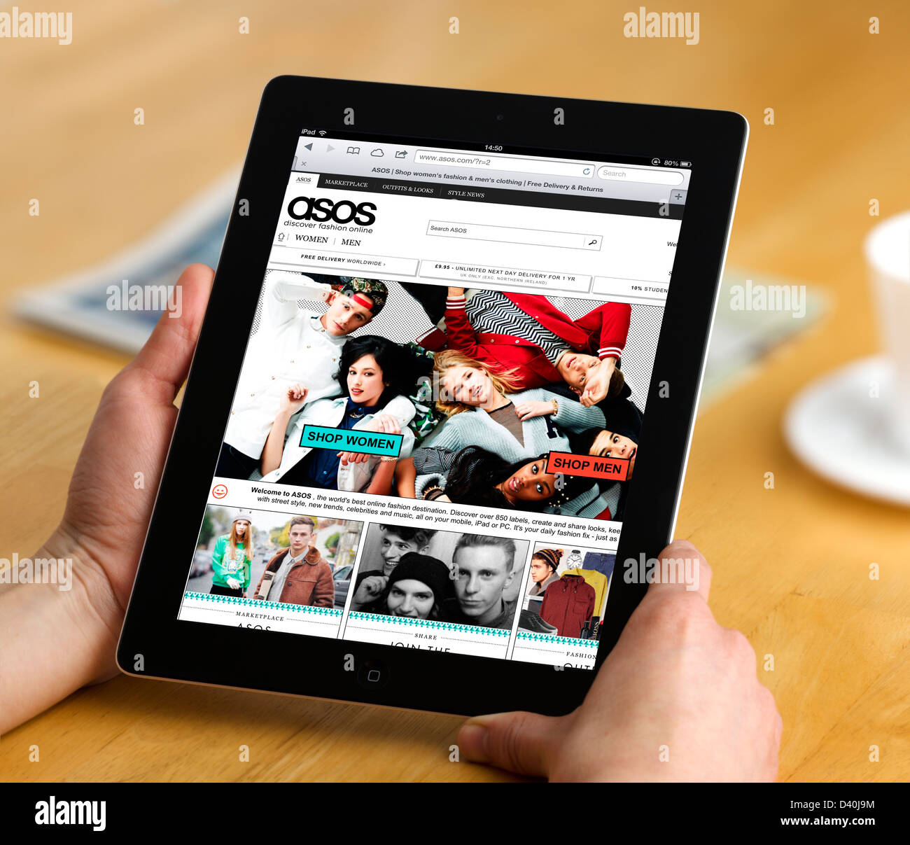 The popular online shopping website Asos.com viewed on a 4th generation Apple iPad tablet computer Stock Photo