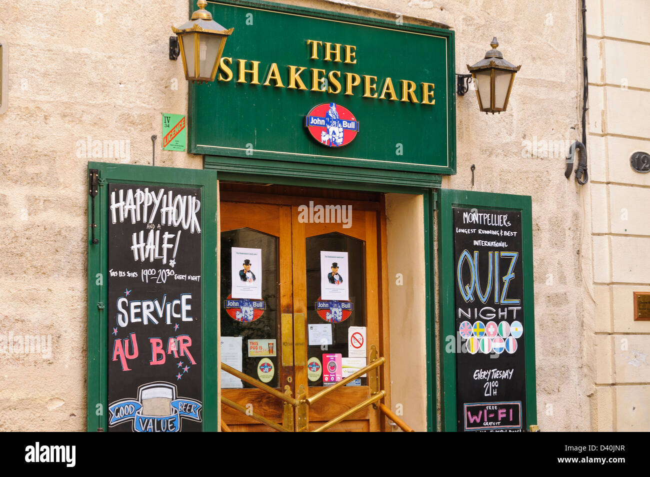The Shakespeare Pub, Montpellier, Hérault, Languedoc-Roussillon, France Stock Photo