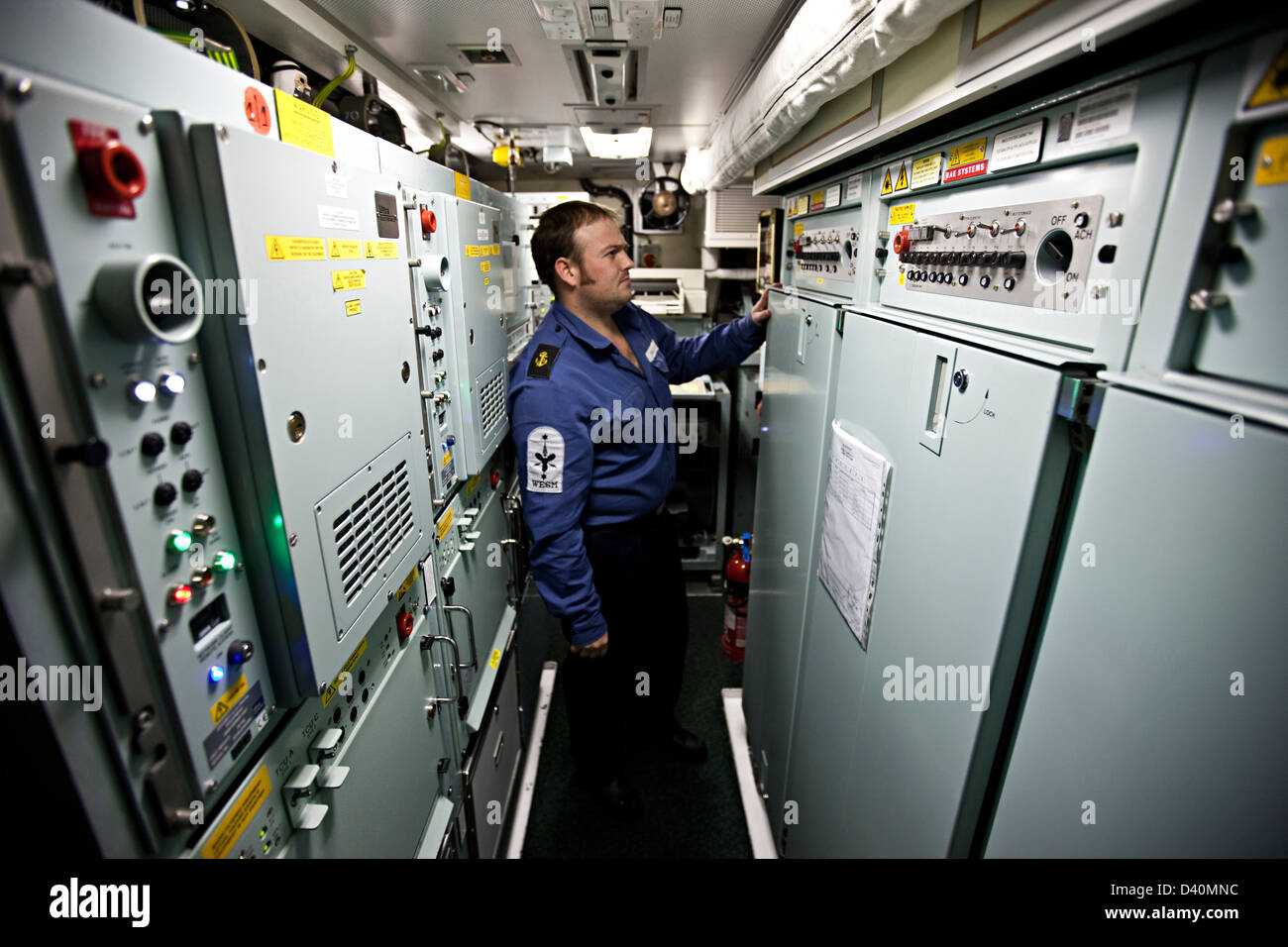 Man Stands In Control Room Of Nuclear Submarine Hms Talent