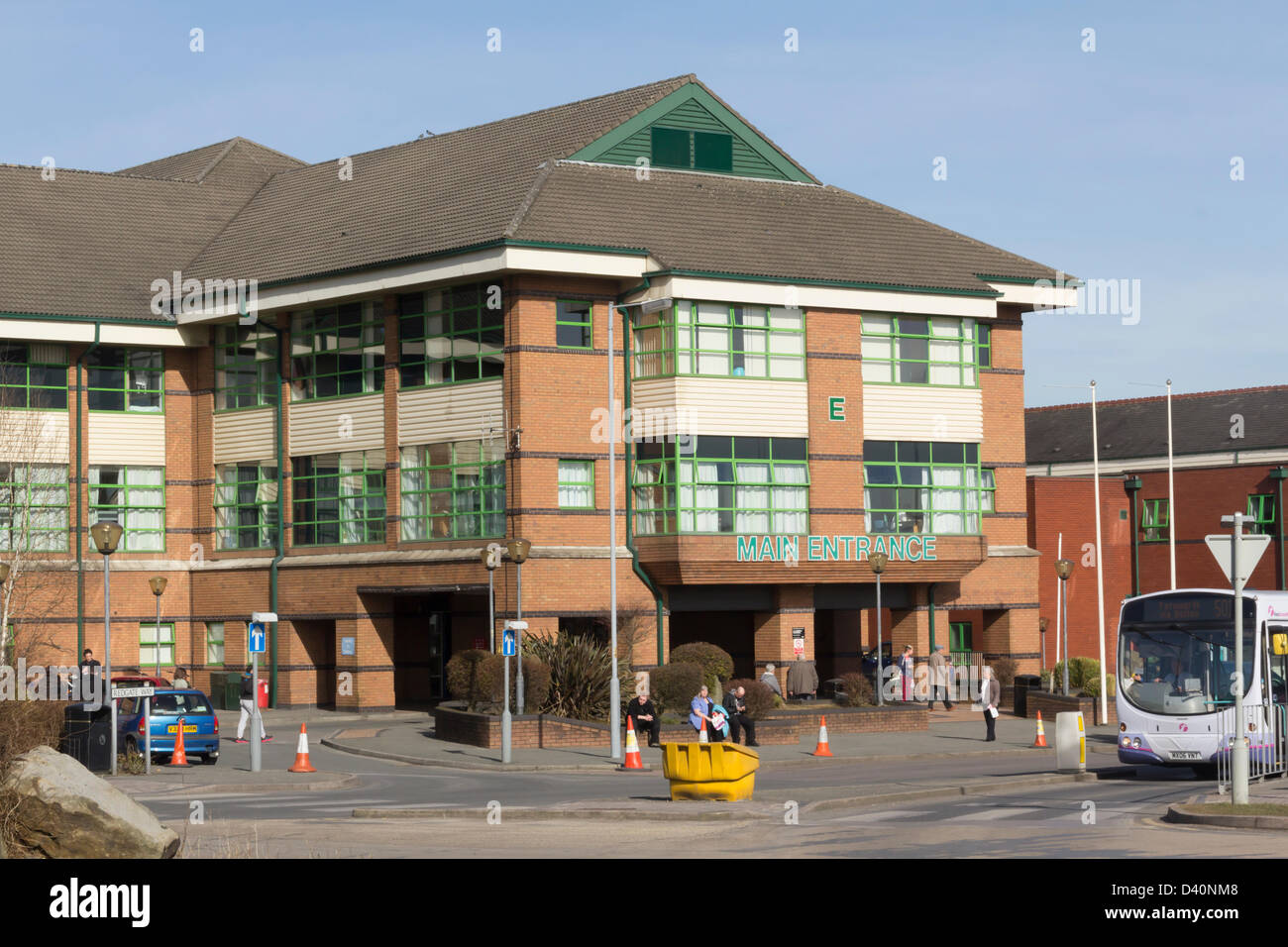 Royal Bolton Hospital,Lancashire. 28th February 2013. Main building entrance to the Royal Bolton Hospital Stock Photo