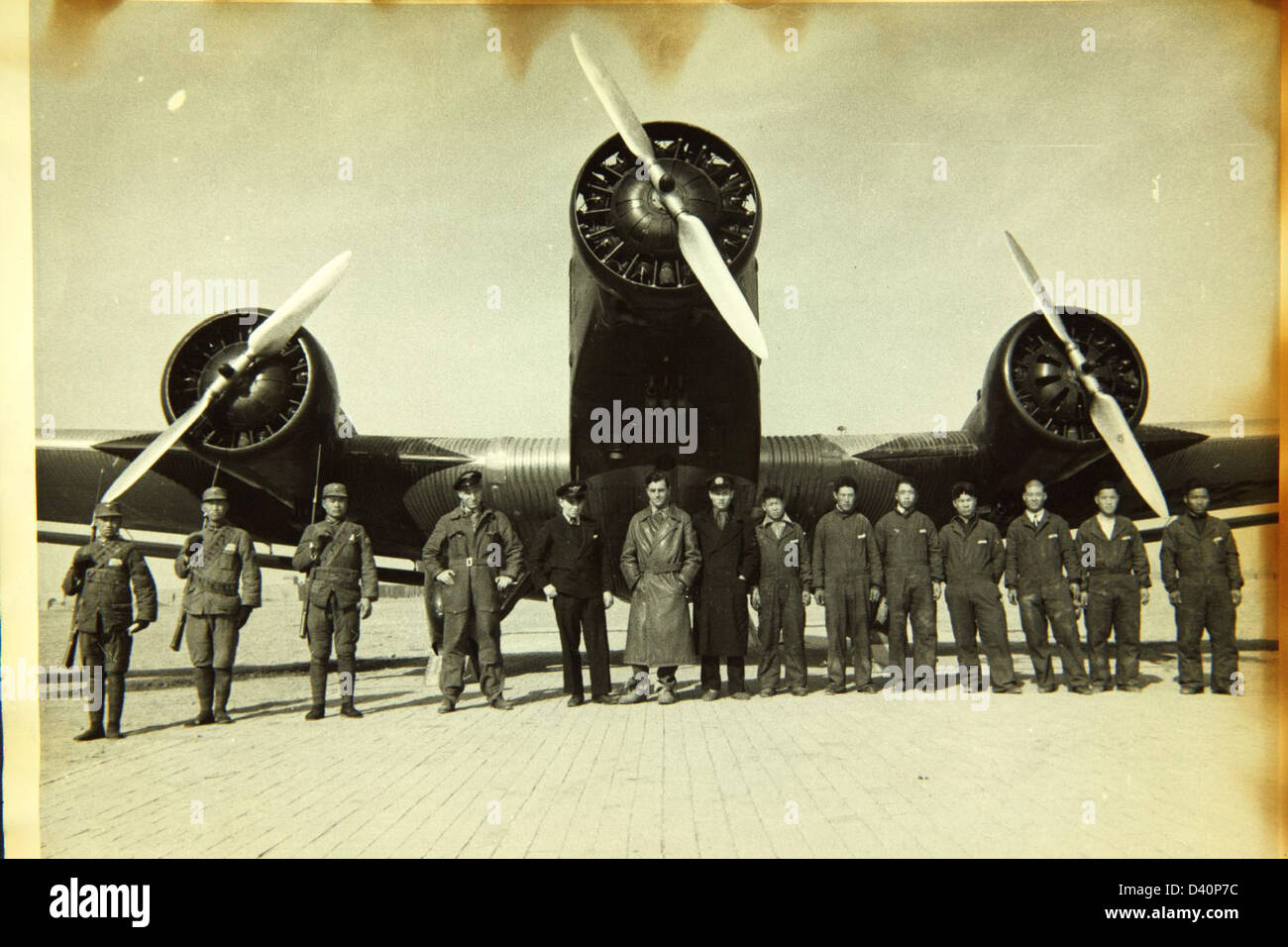 The Junkers Ju.52 was a German transport aircraft used extensively during World War II. Known for its robust design and versatility, it was used for troop transport, cargo, and as a bomber in certain configurations. It played a significant role in military operations. Stock Photo