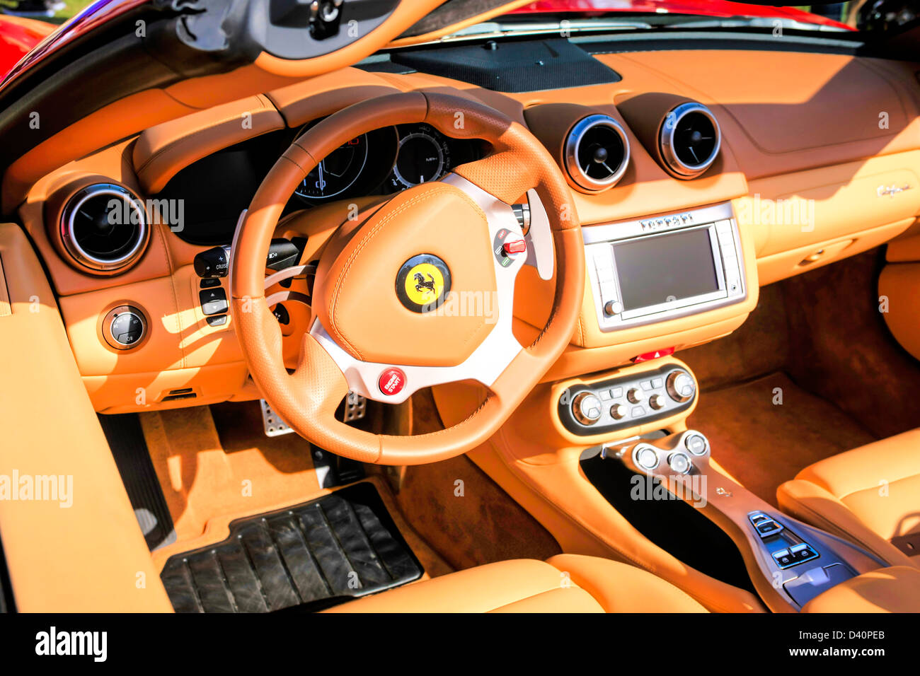 Leather interior of a Ferrari California Stock Photo - Alamy
