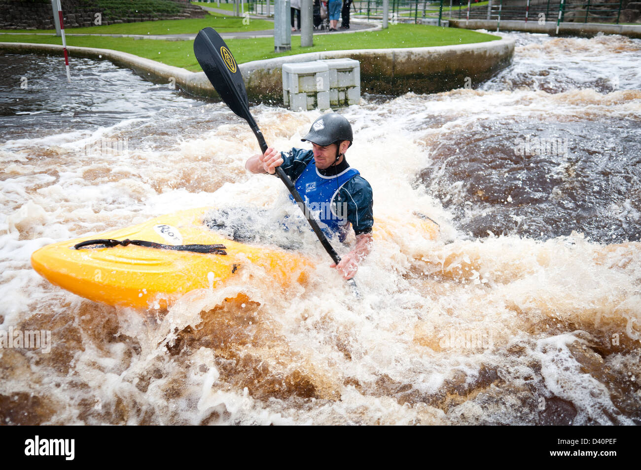People take part in extreme water sports including Kayaking at Tees
