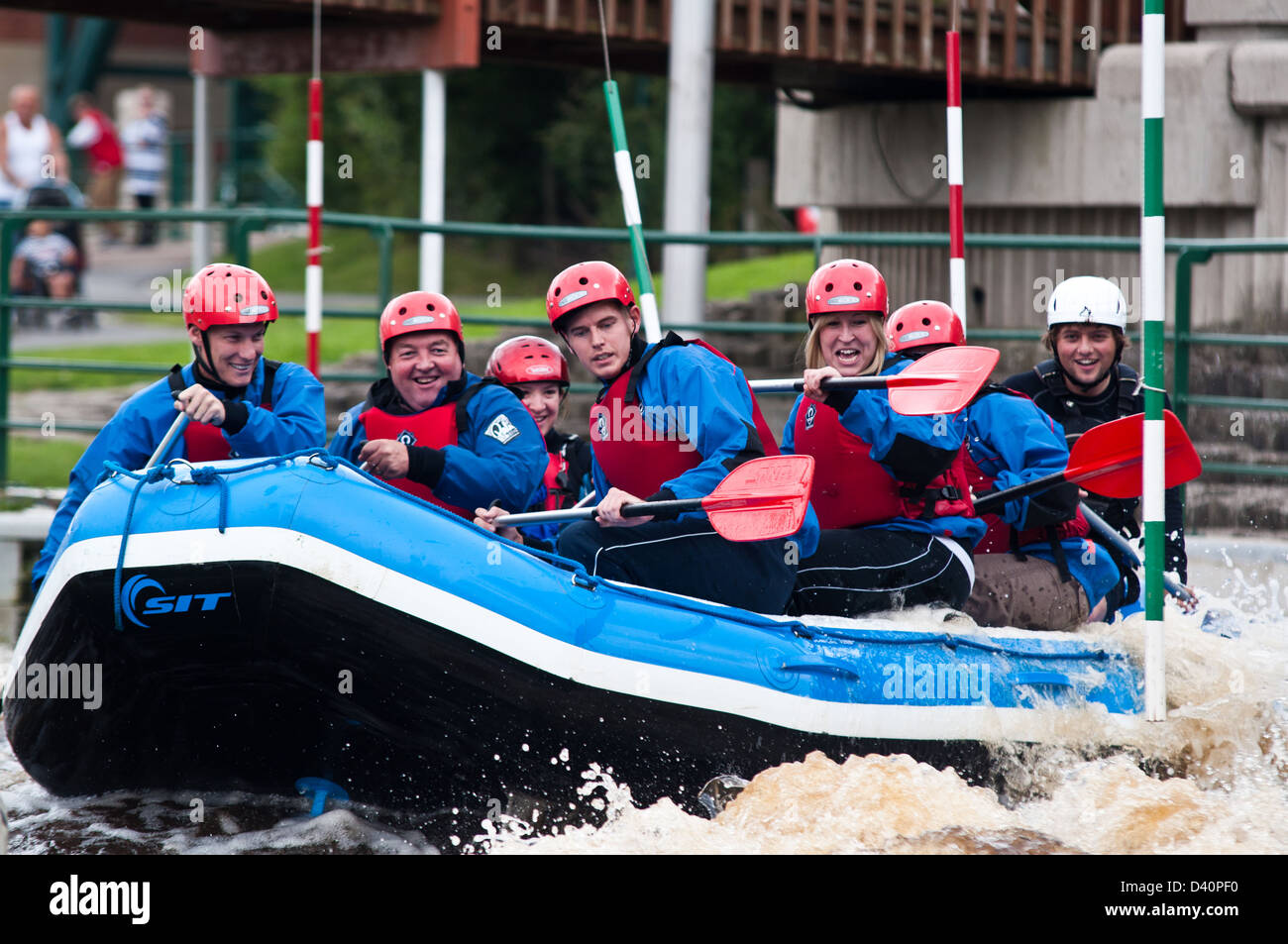 People take part in extreme water sports including Kayaking at Tees