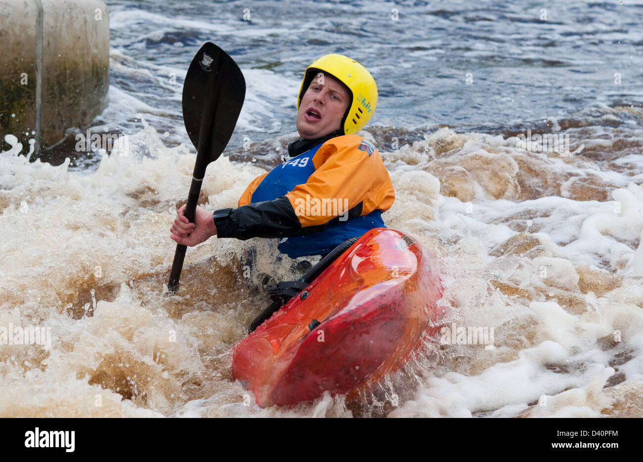 People take part in extreme water sports including Kayaking at Tees