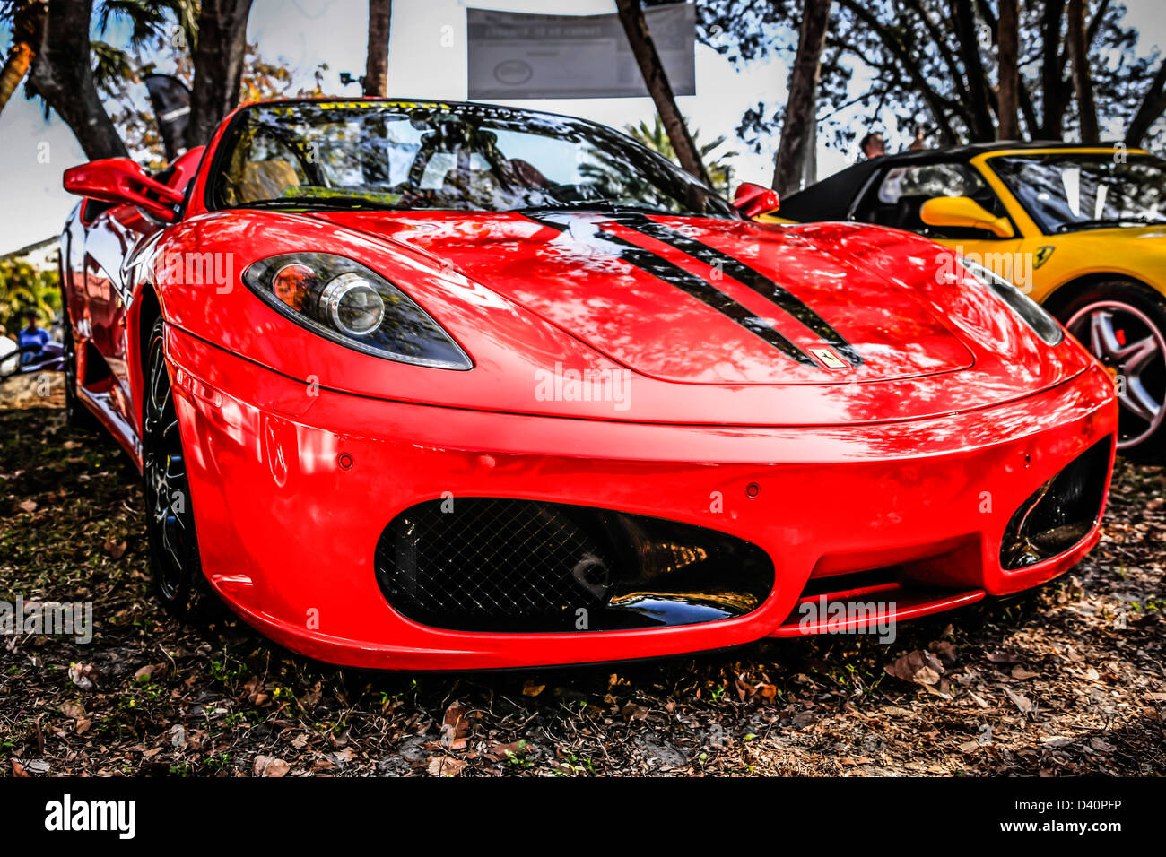 Red Ferrari F430 at the Exotic car show in Sarasota Florida Stock Photo