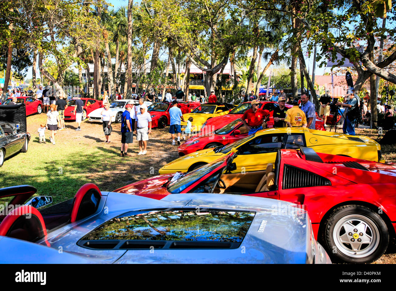 The Sarasota Exotic Car Show at St. Armands Circle Florida Stock Photo