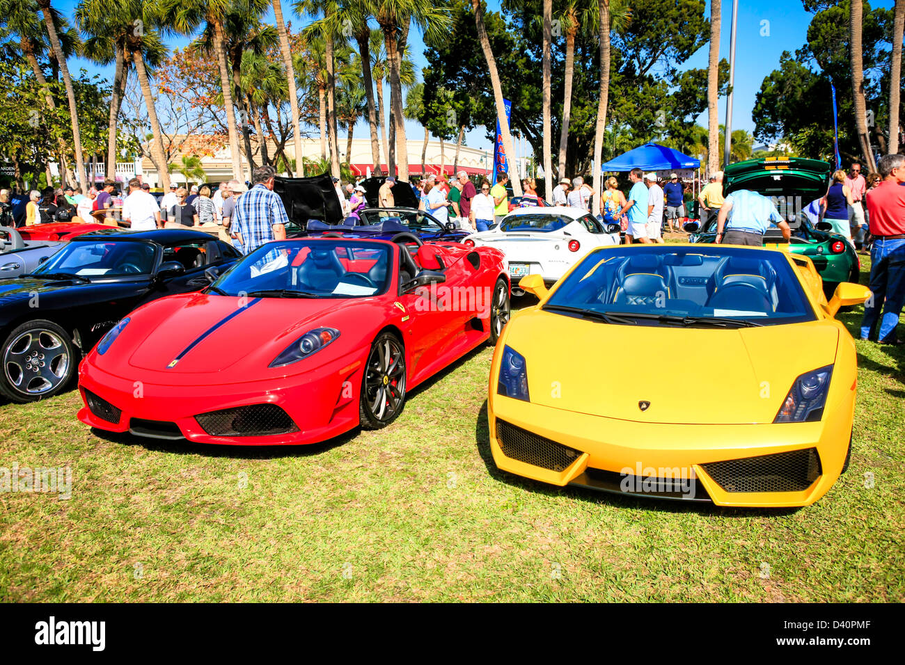 The Sarasota Exotic Car Show at St. Armands Circle Florida Stock Photo