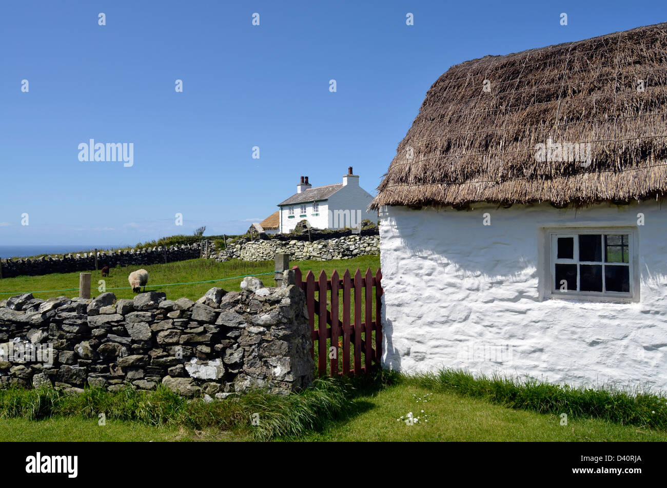 cottages cregneish isle of man Stock Photo