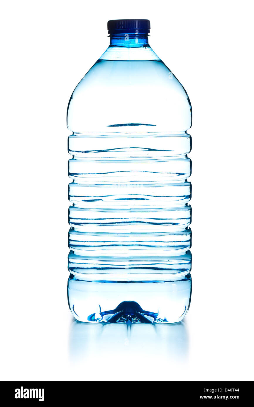 plastic bottle of water on white background Stock Photo