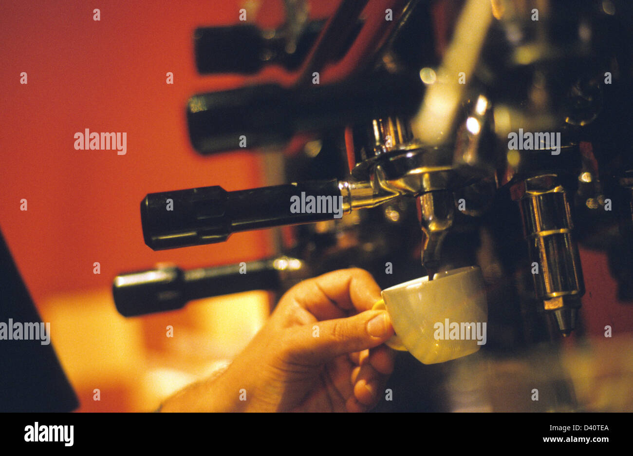 Coffee being made on an espresso machine Stock Photo Alamy