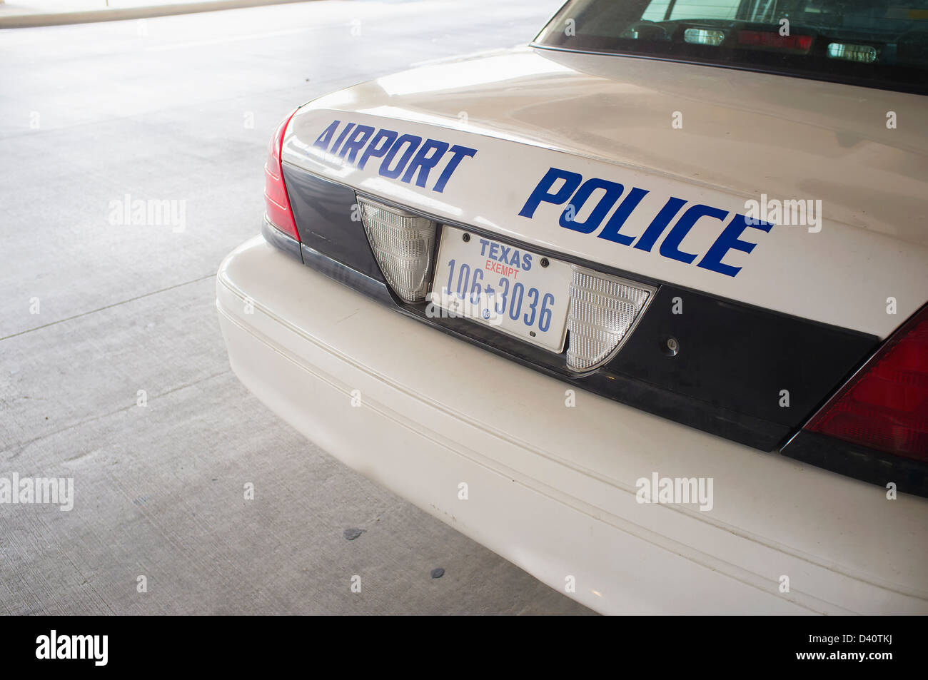 Rear section of airport police car Stock Photo