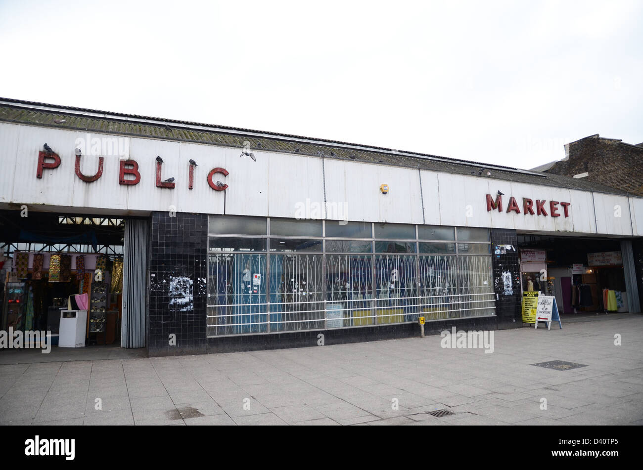 The Public Market at Woolwich in South London. Stock Photo