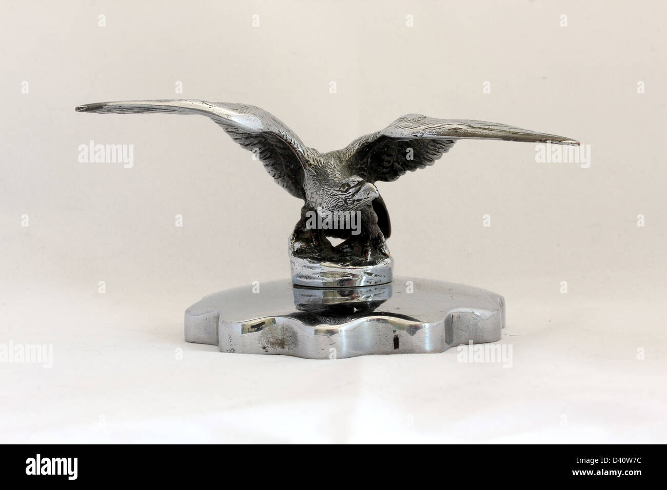 A petrol cap with eagle ornament from a 1935 Alvis Silver Eagle SG saloon car Stock Photo