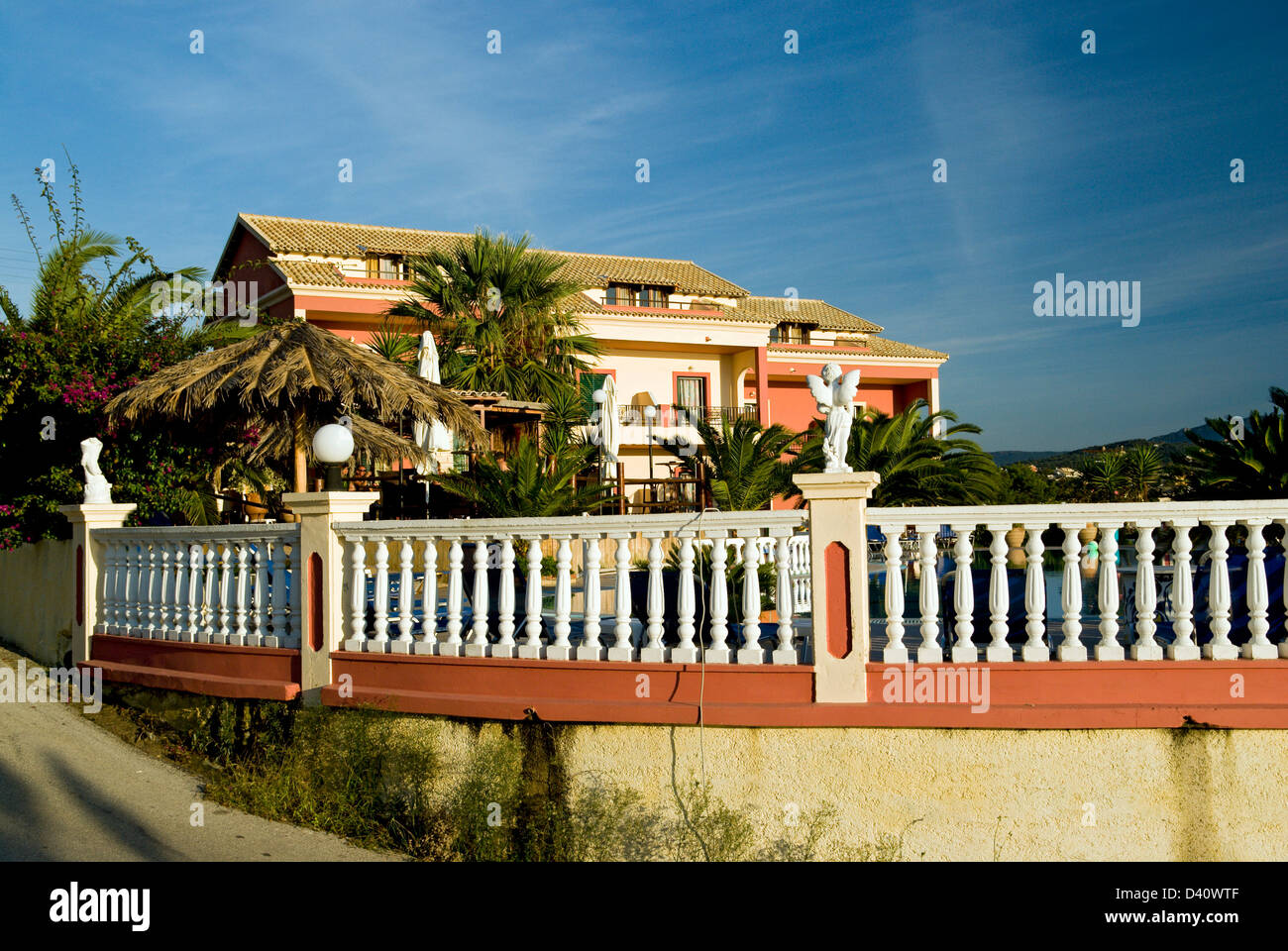 Teressa appartments, san stefanos, north west corfu, greece. Stock Photo