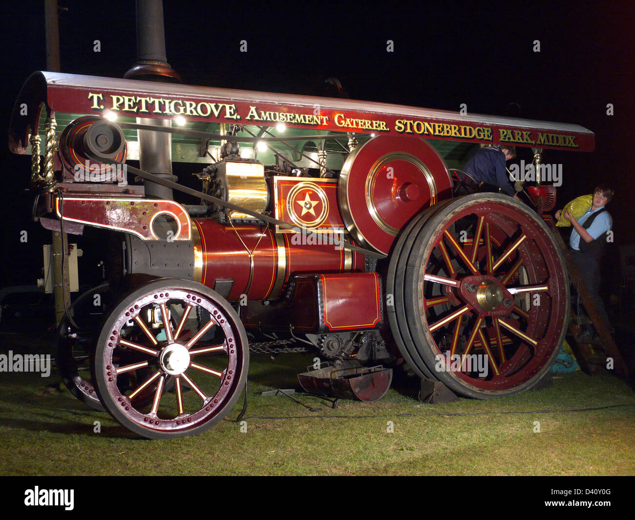 Vintage steam showman's traction engine at Lincolnshire steam and vintage rally Stock Photo