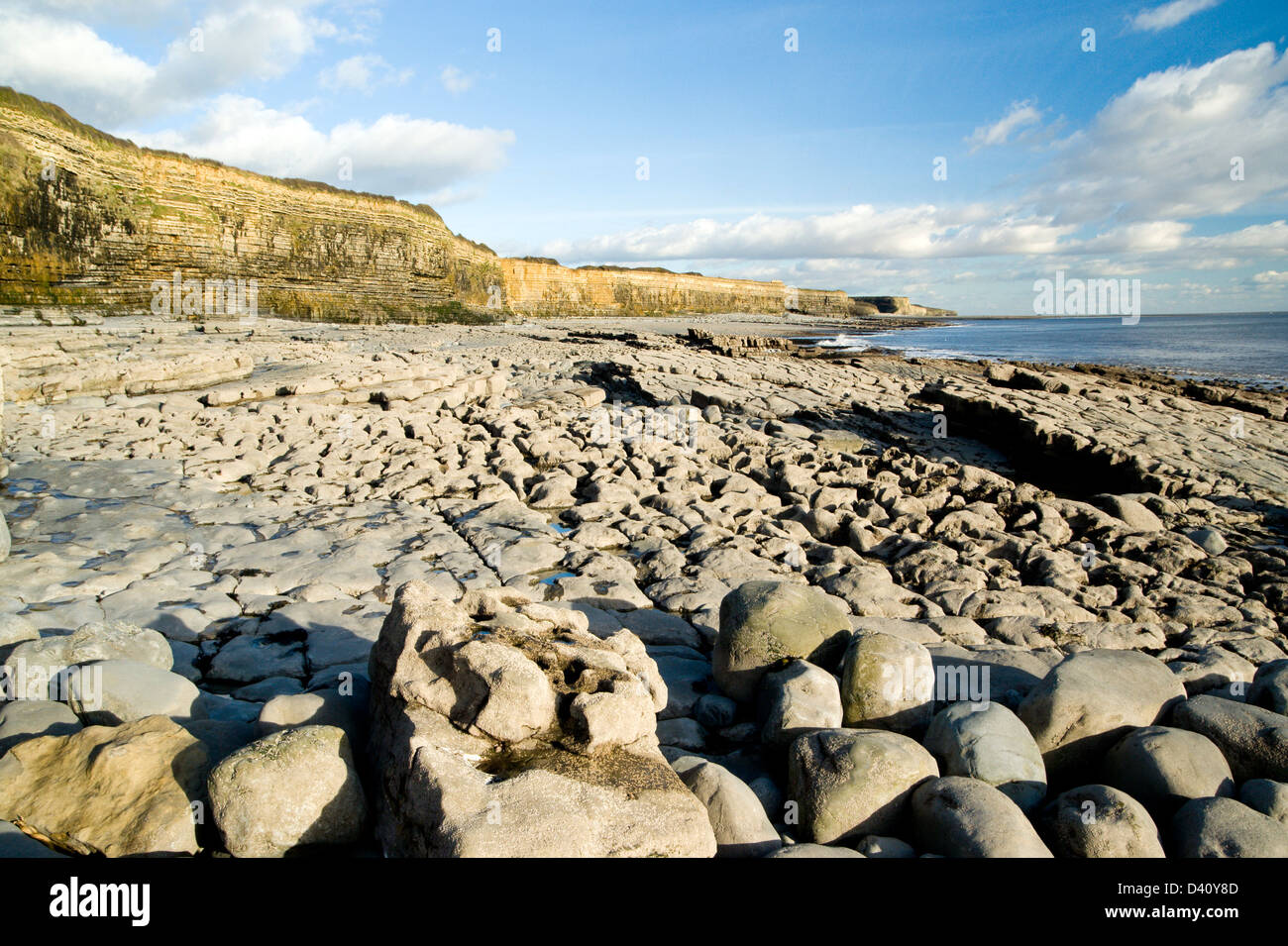 Col Huw Bay, Llantwit Major, Glamorgan Heritage Coast, Vale of Glamorgan, South Wales, United Kingdom. Stock Photo