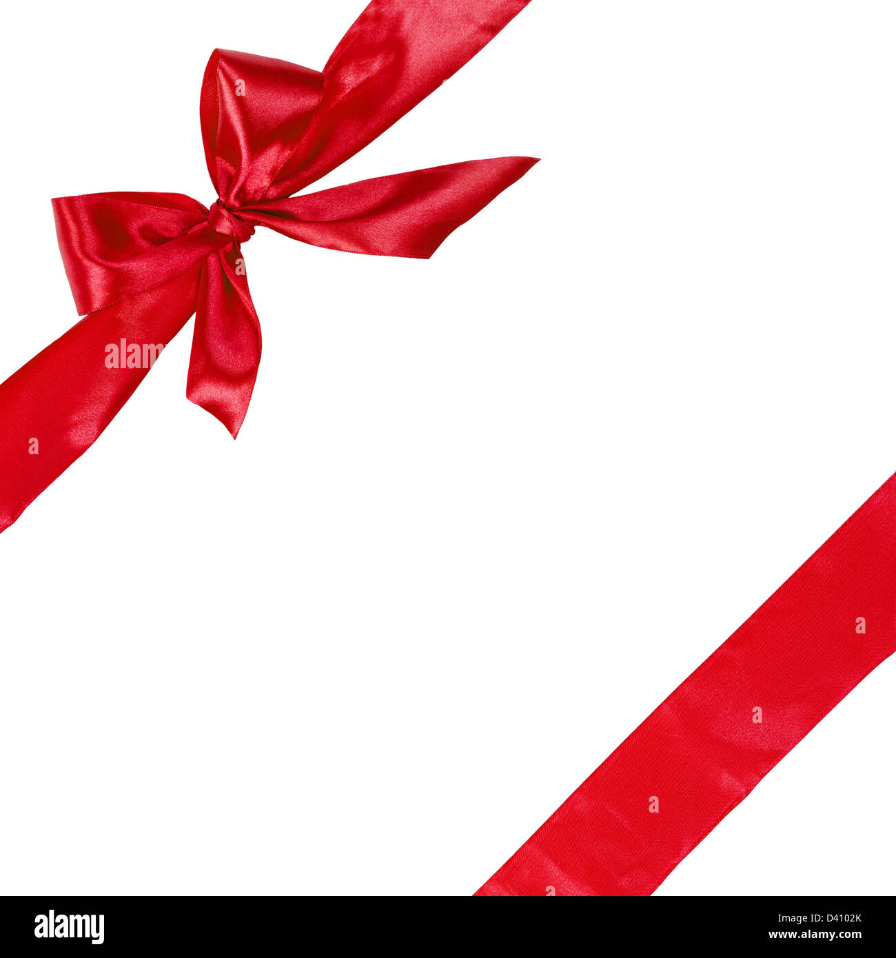 Square Red Ribbon red ribbon with bow, square composition isolated on white background ...