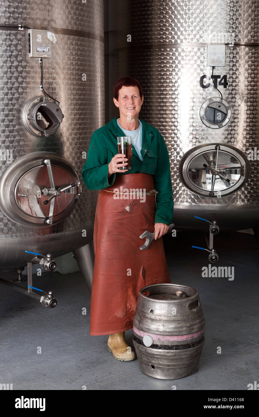 Female Master Brewer at Hogsback Brewery Stock Photo Alamy