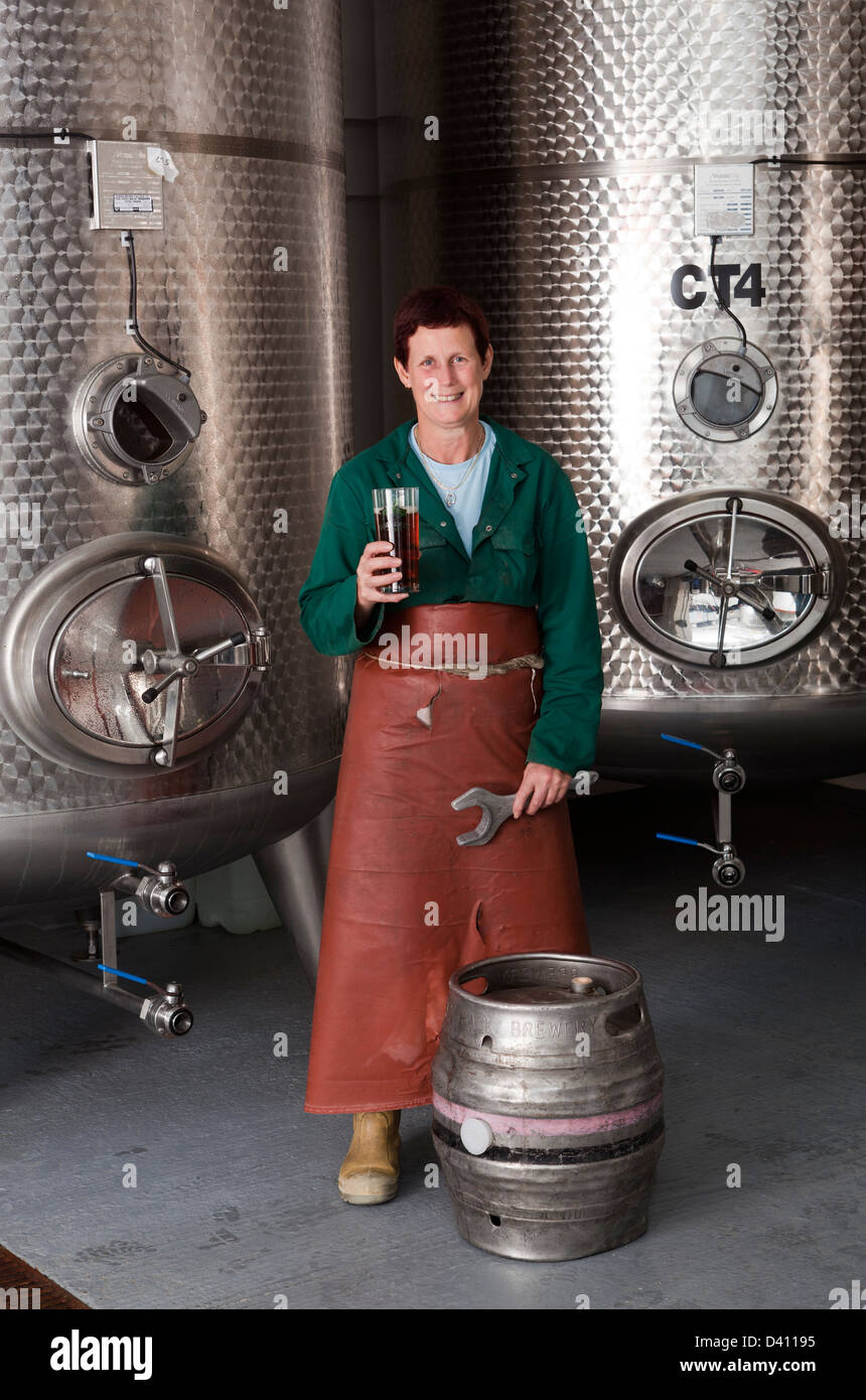 Female Master Brewer at Hogsback Brewery Stock Photo Alamy