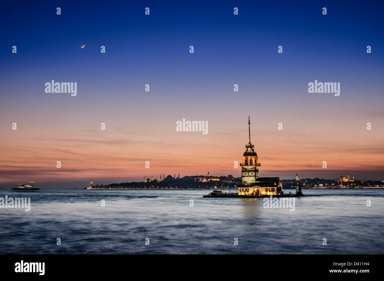 view of the maiden's town in istanbul turkey Stock Photo