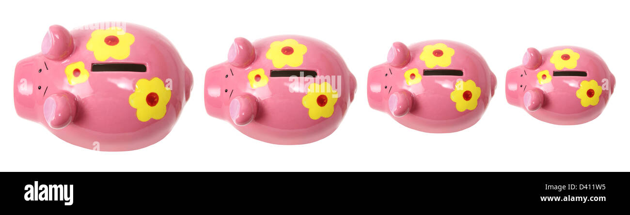Row of Piggy Banks Stock Photo - Alamy