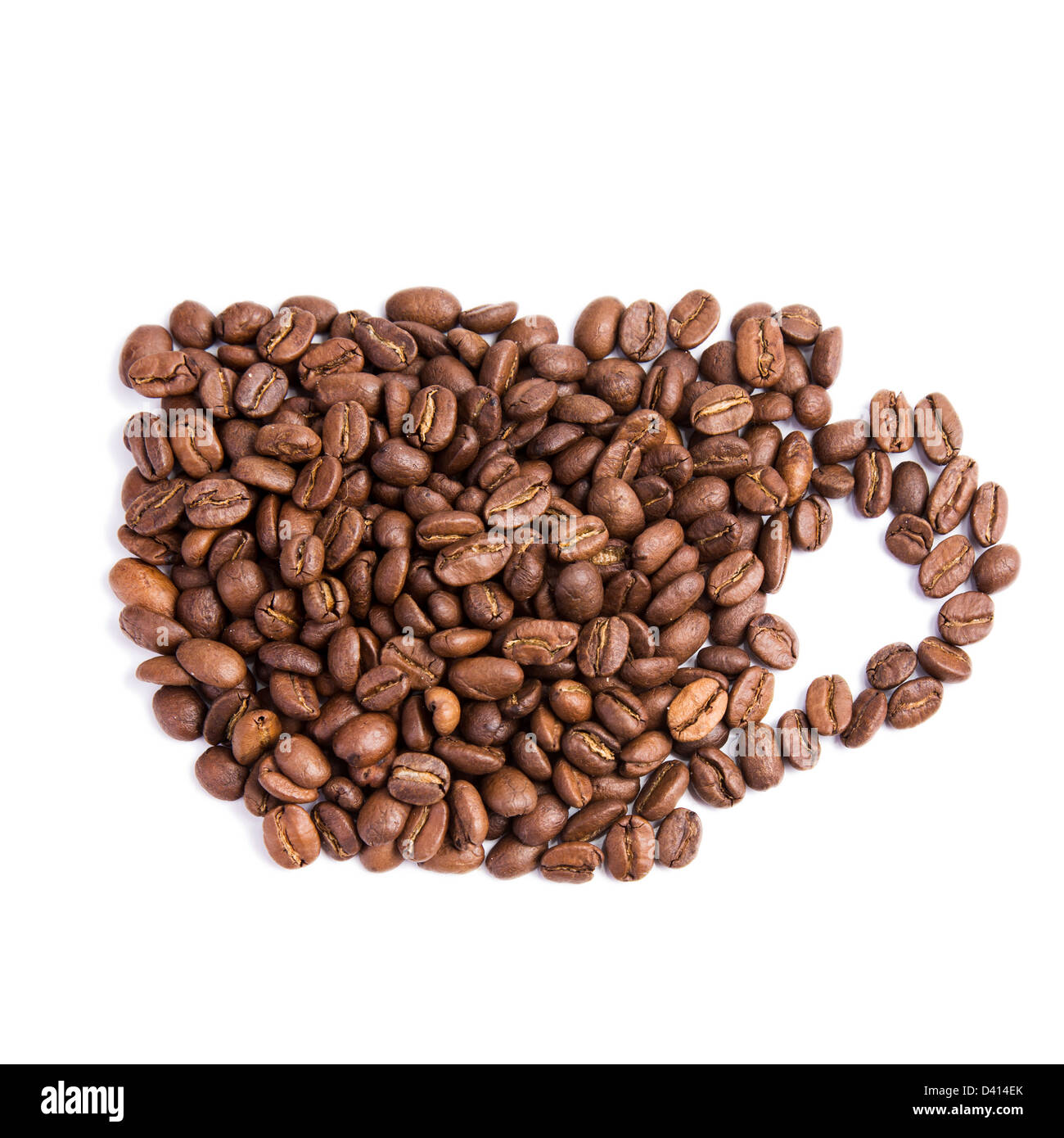 Coffee beans in a shape of coffee cup isolated on white Stock Photo - Alamy