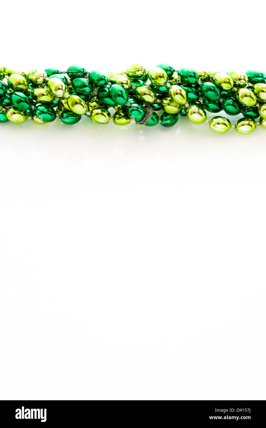 Green beads for St Patrics day celebration Stock Photo Alamy