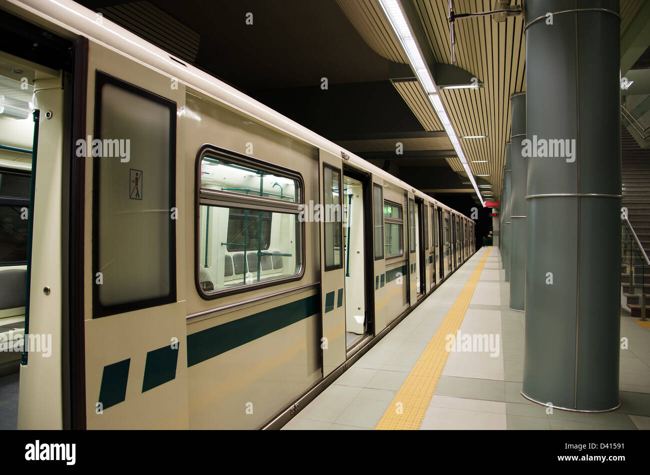 Subway station platform, Sofia, Bulgaria, Europe Stock Photo