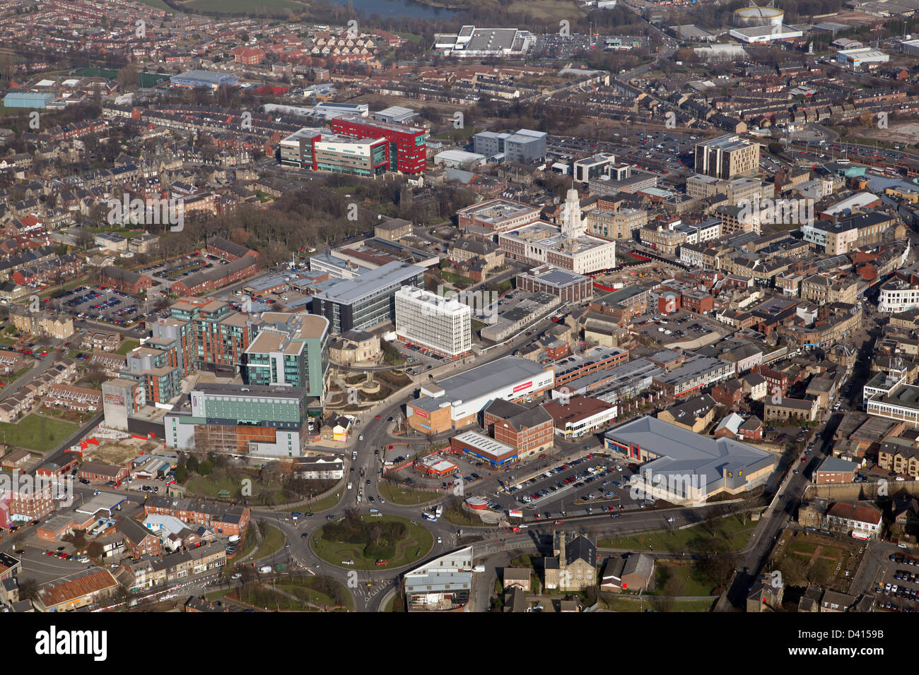 aerial view of Barnsley, South Yorkshire Stock Photo