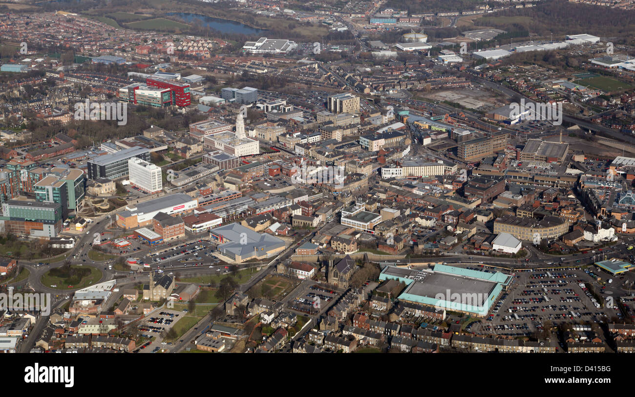 aerial view of Barnsley, South Yorkshire Stock Photo
