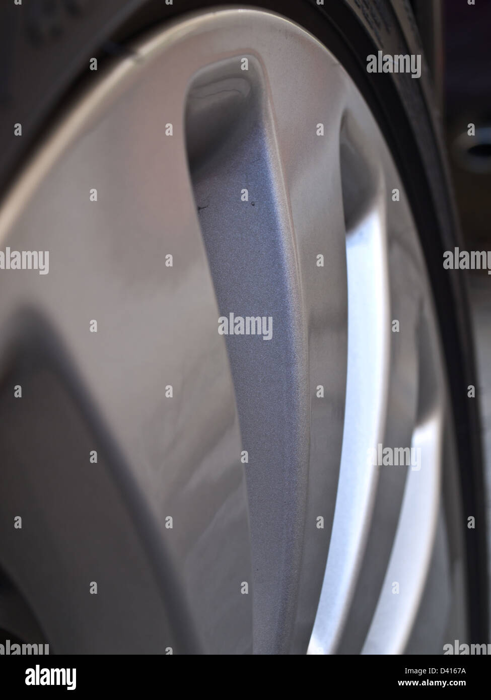 Closeup of alloy wheel Stock Photo