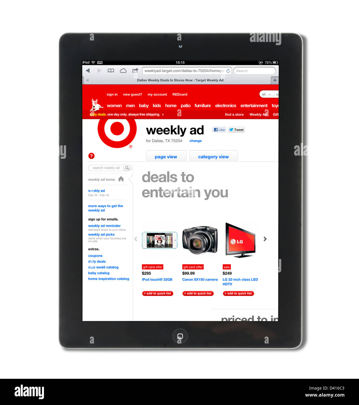 Online shopping at the Target store ( Target.com ) on an Apple iPad 4 Stock Photo