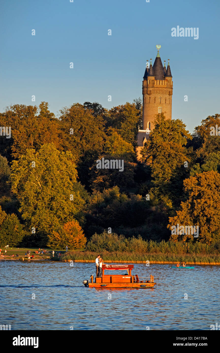 Flatow Tower in Park Babelsberg, Potsdam, Brandenburg, Germany Stock Photo