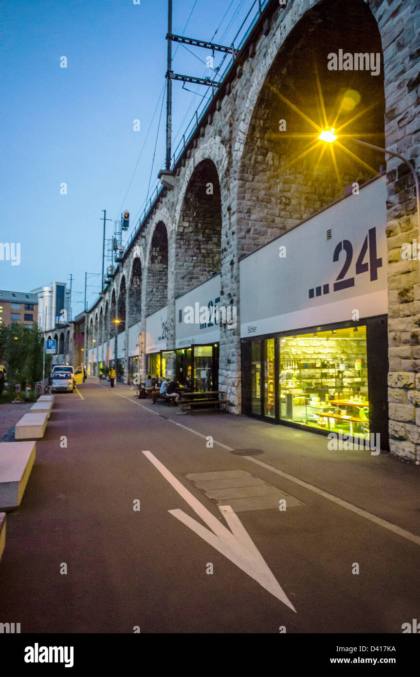 Viaduct, Kreis 5 , Shopping, Zurich, Switzerland Stock Photo
