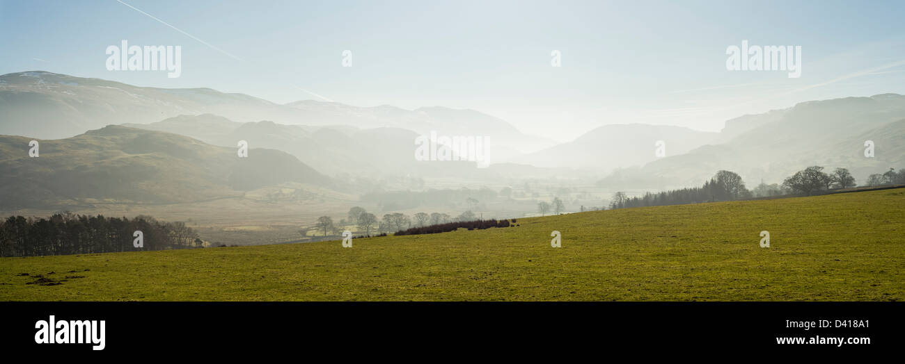 View looking south form Castlerigg, Cumbria, Lake District, England, UK Stock Photo
